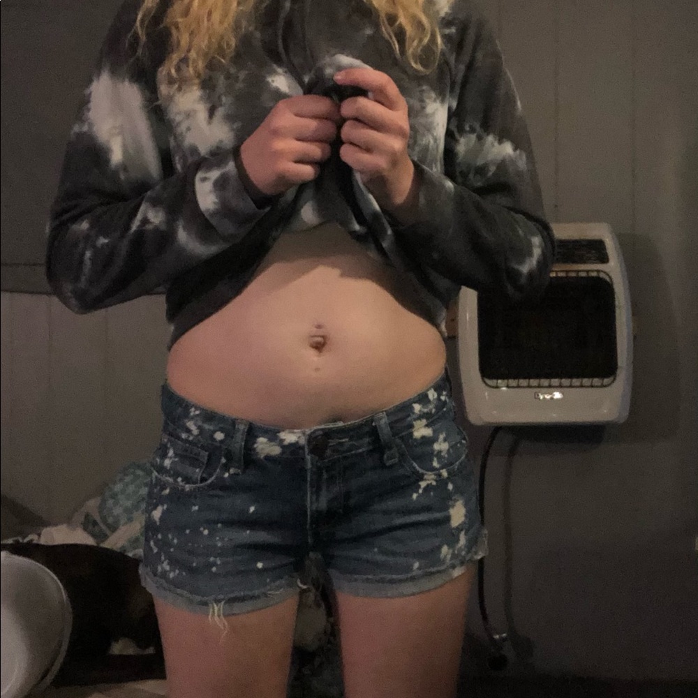 Bleach splatter shorts